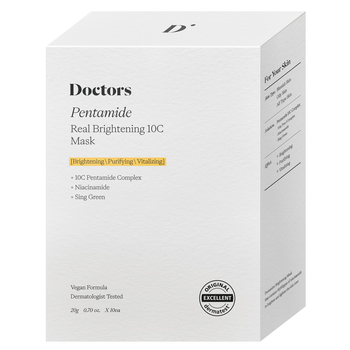 Тканевая маска для осветления и ровного тона кожи Doctors Pentamide Real Brightening 10C Mask, Набор масок, 20 мл * 10 шт