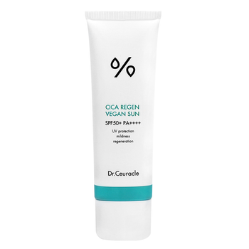 Сонцезахисний веганський крем з центелою азіатською Dr.Ceuracle Cica Regen Vegan Sun SPF50+ PA++++, 50 мл