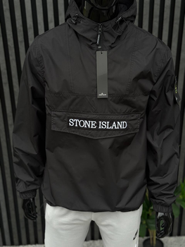 Чоловіча спортивна куртка вітровка Stone Island L Чорна (WC-659)