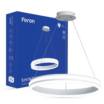 Підвісна світлодіодна люстра 50W Feron з розсіювачем-кільцем 4000K білого кольору IP20 SHINE LEVITATION