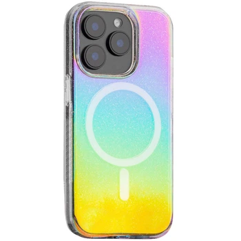 Противоударный чехол TPU Galaxy Sparkle (MagFit) для Apple iPhone 14 Pro Chroma+Glitter