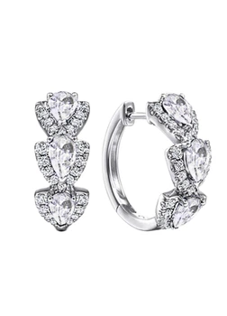 Женские серьги Three Stones (1788-01) Серебряный - No Brand