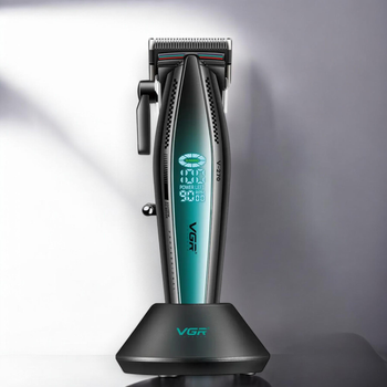 Аккумуляторная машинка для стрижки Clipper VGR V-270Green 6 насадок 2500 мАч LED дисплей