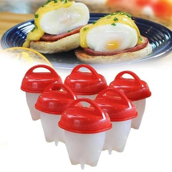 Силиконовые формы для варки яиц без скорлупы EGG Boil, набор 6 шт, антипригарные