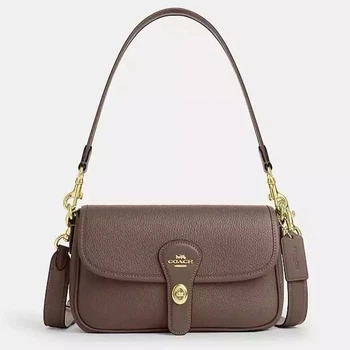 Сумка Coach Hadley Shoulder Bag, pebbled leather/Gold/Dark Stone