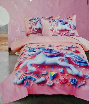 Комплект постільної білизни Colorful Home підлітковий фланель Єдиноріг