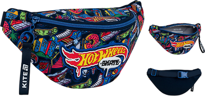 Сумка-бананка дитяча Kite Kids Hot Wheels 27x15x6.5 см Чорна (HW25-2577)