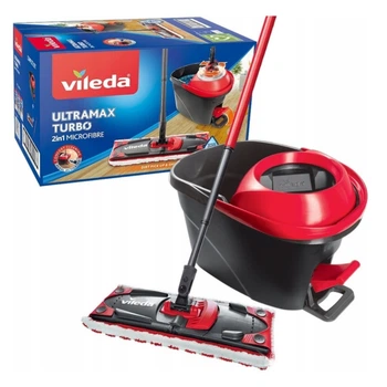 Набор для уборки Vileda ULTRAMAX TURBO 2in1 Microfibre 163425 Швабра + ведро с отжимом (Чехія)