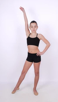 Спортивный топ для гимнастики и танцев AleMa sport, рост 158 см, черный