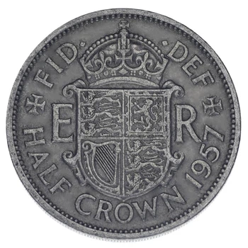 Монета Великобритания 1/2 кроны 1957 F-VF Half Crown
