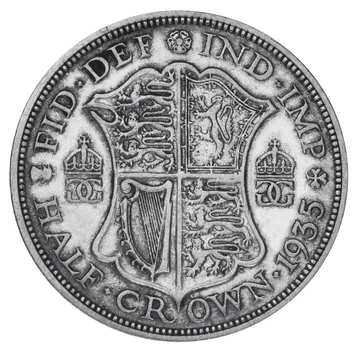 Монета Великобритания 1/2 кроны 1935 Серебро F-VF Half Crown (Ag 500, 14,14 грамм)