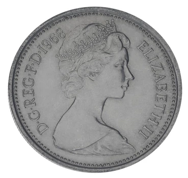 Монета Великобритания 5 пенсов 1968 F-VF