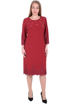 Плаття Alenka Plus 14156-2, 54, вишневий