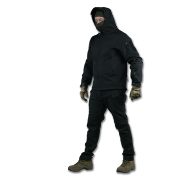 Військовий демісезонний костюм чорний SoftShell S