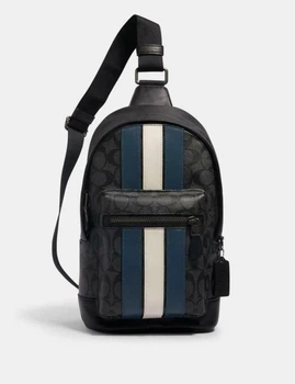 Сумка чоловіча Coach West Pack In Signature Canvas With Varsity Stripe 2999