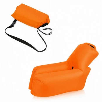 Ламзак надувной матрас c подушкой AIR CUSHION 230x65x50 см 1000 г Оранжевый (4-891659702-3)