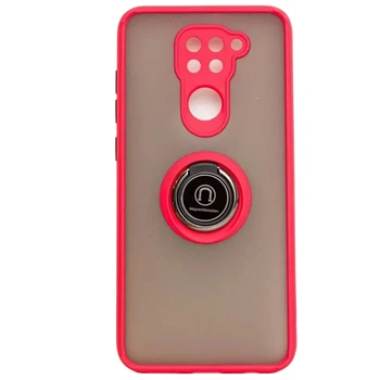 Чехол Fiji Colorframe для Xiaomi Redmi Note 9 матовый бампер с кольцом подставкой Red