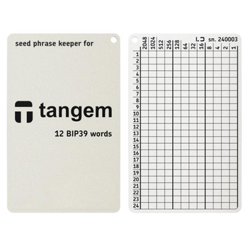 Мнемонический планшет Lapua Dev Seed phrase keeper 24 BIP39 for Tangem (LT24BIP39)