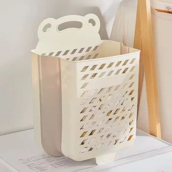 Складная подвесная корзина для хранения белья большая 48×34×48см