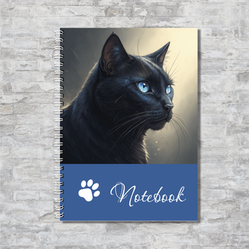 Блокнот Черный кот А5 на пружине 50 чистых листов бумага 80 г/м² ENTERSTORE (art. NTB-2545-CATA5)