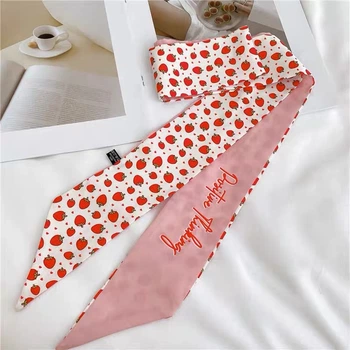 Хустинка-стрічка твіллі для волосся на шию на руку на сумку Honey Fashion Accessories рожевий (12-329)