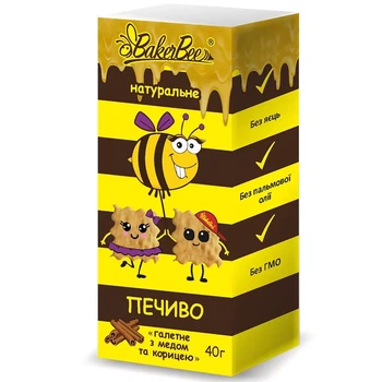 Печенье натуральное с мёдом и корицей BakerBee 40 г