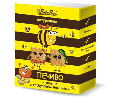 Печенье натуральное с тыквенными семечками BakerBee 90 г