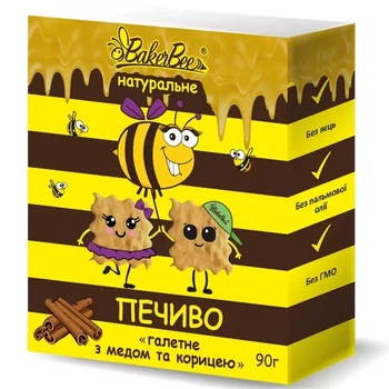 Печенье натуральное с мёдом и корицей BakerBee 90 г