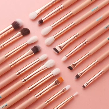 Профессиональные кисти для макияжа BEILI Pink 19 единиц, натуральный ворс S5161-FE19