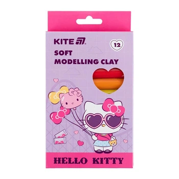 Пластилин Kite Hello Kitty "Котёнок Китти" 200 г 12 цветов на восковой основе (HK25-086)