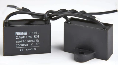 Конденсатор 2,5 mF CBB61 450VAC (квадратний)