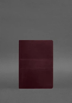 Блокнот A5 с кожаной обложкой с мягкими карманами бордовый(BB_30003917)