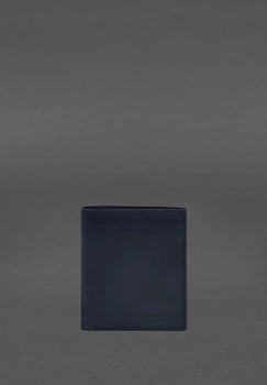 Кожаное портмоне на кнопке Brut синий краст BlankNote