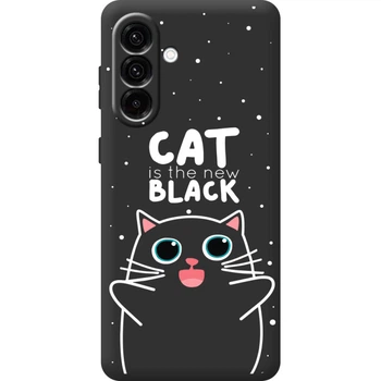 Силіконовий Чорний Чохол з Картинкою для Samsung Galaxy A17 (A176) Принт (Кіт, Cat) (66699-ysb114)
