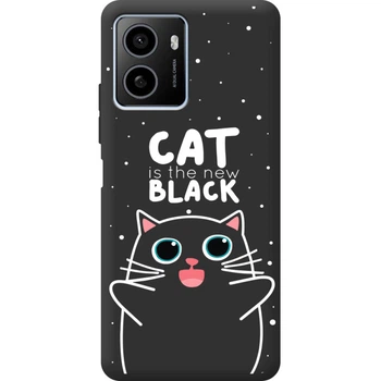 Силиконовый Черный Чехол с Картинкой для HMD Pulse Plus Принт (Кот, Cat) (62394-ysb114)