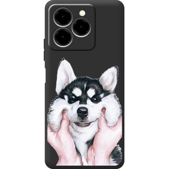 Силиконовый Черный Чехол с Картинкой для Ulefone Note 20 Pro Принт (Собака, Хаски) (65172-ysb004)