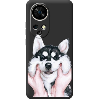 Силиконовый Черный Чехол с Картинкой для Ulefone Note 17 Pro Принт (Собака, Хаски) (65170-ysb004)