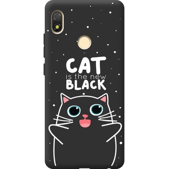 Силиконовый Черный Чехол с Картинкой для Tecno Pop 3 Принт (Кот, Cat) (44375-ysb114)