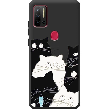 Силиконовый Черный Чехол с Картинкой для Ulefone Note 11P Принт (Кошки) (59772-ysb005)