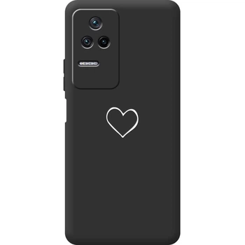 Силиконовый Черный Чехол с Картинкой для Xiaomi Poco F4 Принт (Сердце) (44474-ysb82)