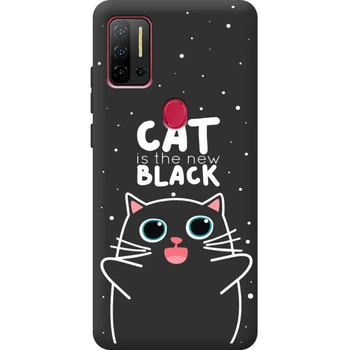 Силиконовый Черный Чехол с Картинкой для Ulefone Note 11P Принт (Кот, Cat) (59772-ysb114)