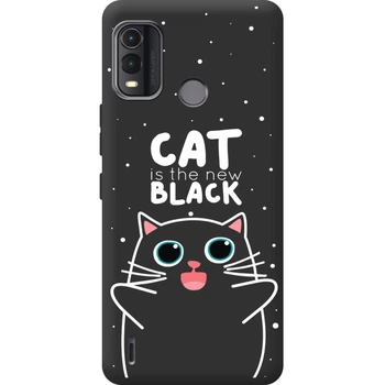 Силіконовий Чорний Чохол з Картинкою для Nokia G11 Plus Принт (Кіт, Cat) (44874-ysb114)