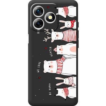 Силиконовый Черный Чехол с Картинкой для Ulefone Note 18 Pro Принт (Мишки) (65171-ysb010)