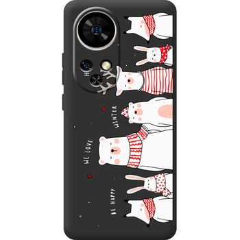 Силиконовый Черный Чехол с Картинкой для Ulefone Note 17 Pro Принт (Мишки) (65170-ysb010)