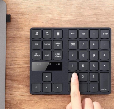 Цифровая клавиатура на 35 клавиш Numpad номерная дополнительная мини-клавиатура с USB-приемником 2.4G для ноутбука / компьютера, черная (104620064)