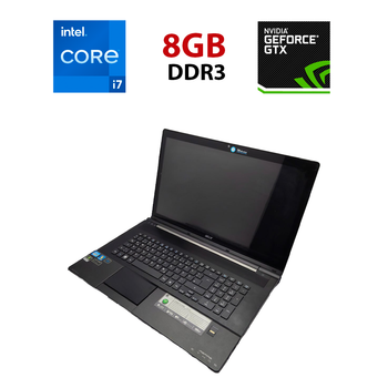 Игровой ноутбук Acer 8951 / 18.4" (1920x1080) TN / Intel Core i7-2670QM (4 (8) ядра по 2.2 - 3.1 GHz) / 8 GB DDR3 / 120 GB SSD + 750 GB HDD / nVidia GeForce GT 555M, 2 GB GDDR3, 128-bit / WebCam / Не держит б/у