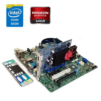 Комплект: Материнская плата Dell Optiplex 7010 MT / Intel Xeon E3-1230 v2 (4 (8) ядера по 3.3 - 3.7 GHz) / 8 GB DDR3 / AMD Radeon R9 350 OEM, 2 GB GDDR5, 128-bit + Кулер Vinga Q4 б/у
