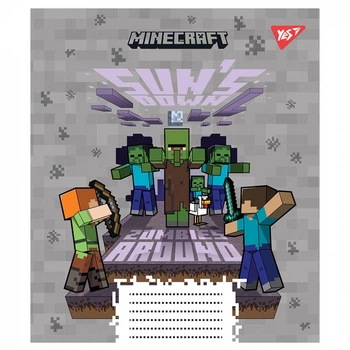 Зошит шкільний Yes Minecraft 12 аркушів лінія