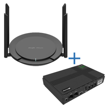 Комплект маршрутизатор та джерело безперебійного живлення Ruijie VIA Energy Mini UPS + RG-EW300 PRO