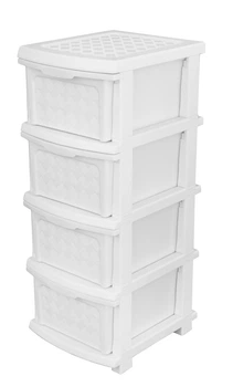 Комод пластиковий на 4 ящики "Компакт плюс" білий 86*40*34 см (R plastic)